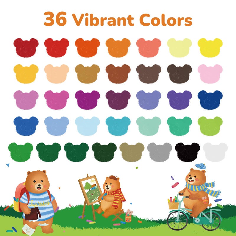 JUPITEARTH 36-Color Crayons for Toddlers 1-3 and Kids 4-8  Non-Toxic Washable Crayons  Ultra-Silky Easy-Grip Art Supplies  Ideal Coloring Gift for Boys and Girls - Image 3